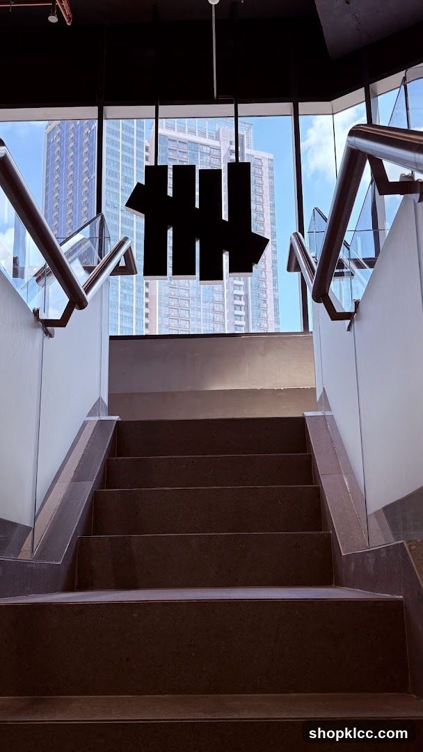 Staircase with logo