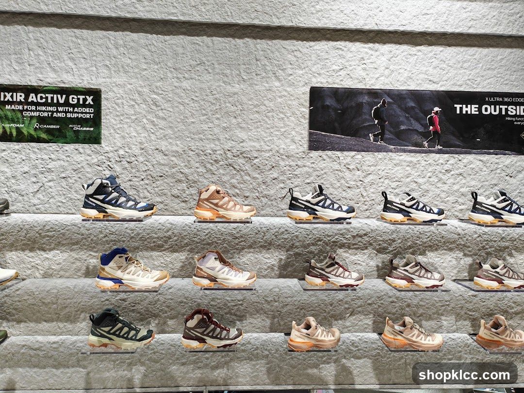 Salomon Hiking Shoes Display