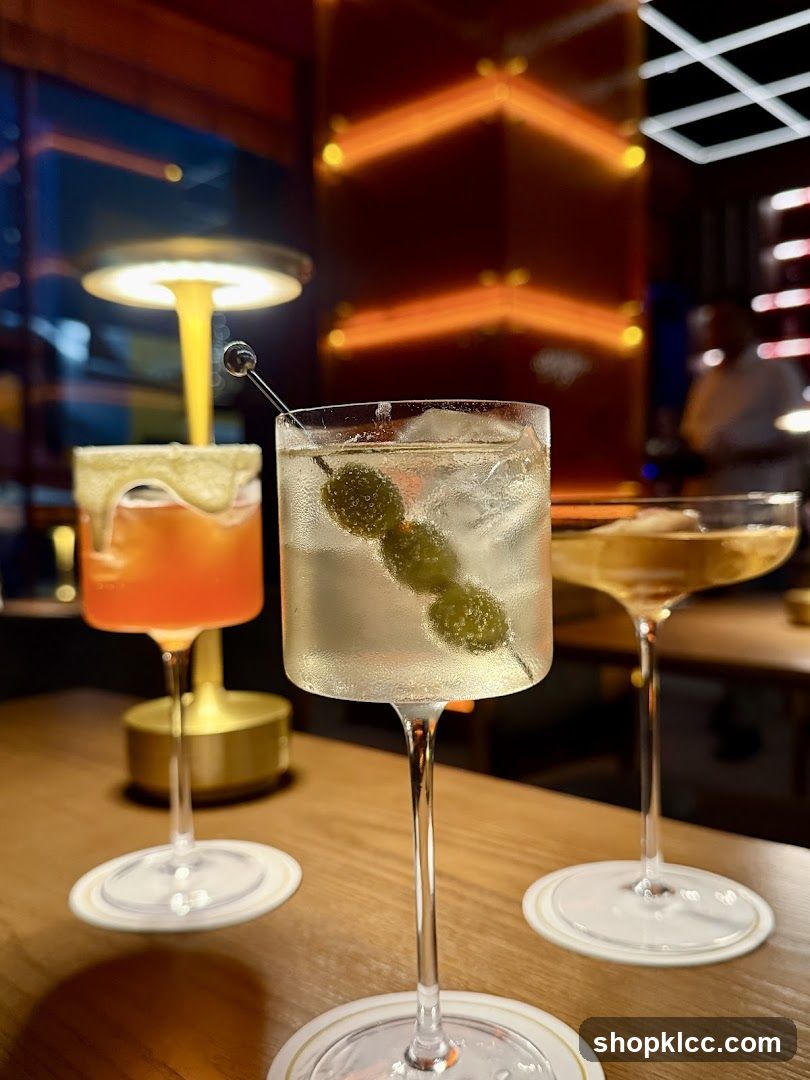 Cocktails on a wooden bar