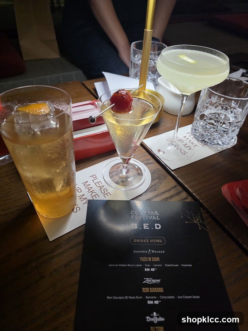 B.E.D Cocktail Festival Drinks Menu