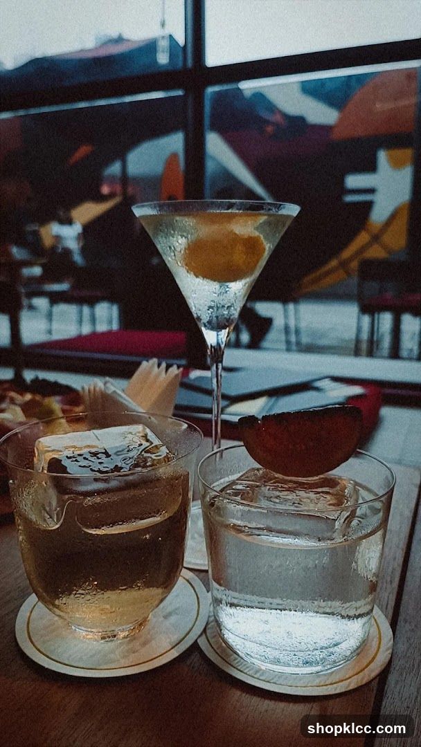 Cocktails on a table