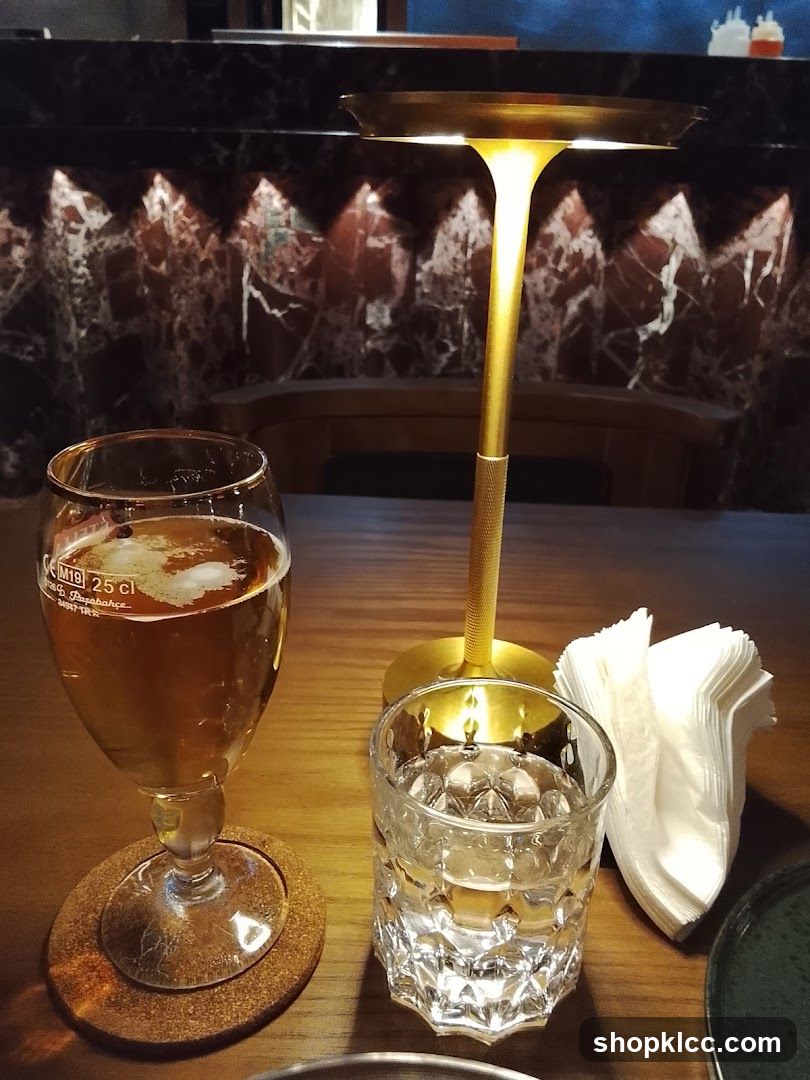Table Setting with Drinks and Napkins