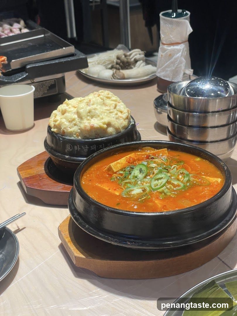 Korean Stew and Steamed Egg