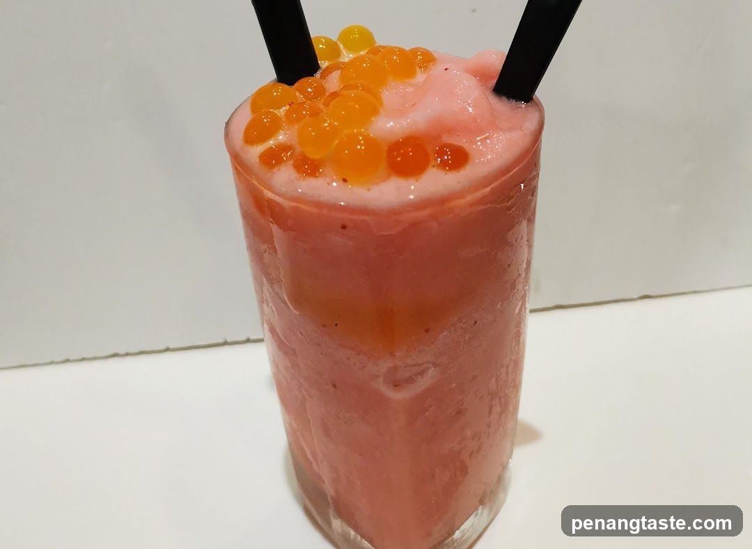 Pink Smoothie with Boba
