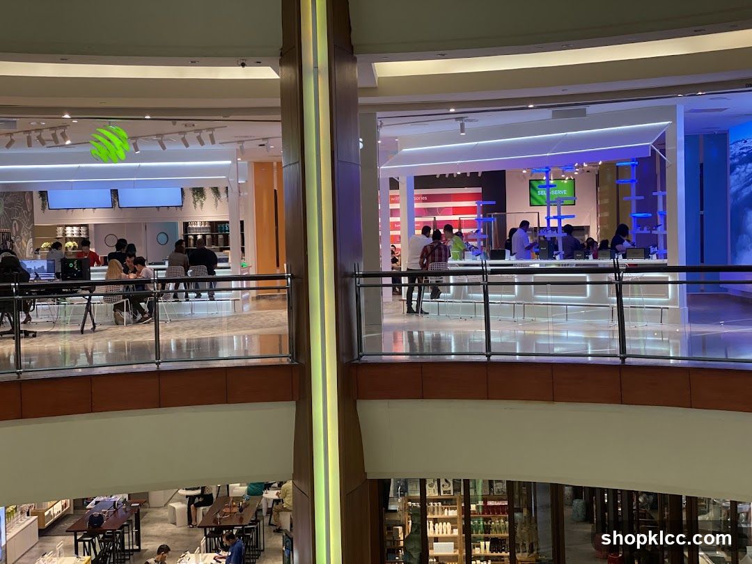 Modern retail space with customers