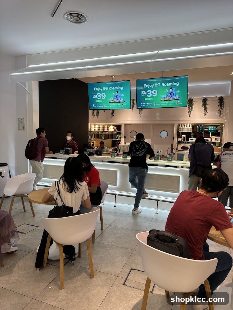 Customers waiting at a service counter