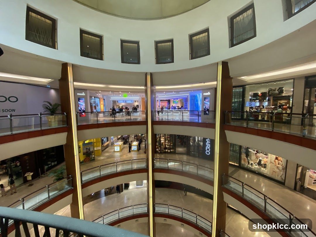 Interior of a multi-level shopping mall