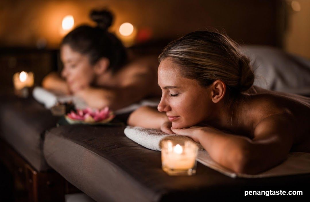Two women receiving massages
