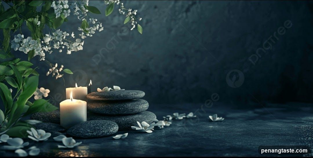 Spa Scene with Candles and Stones