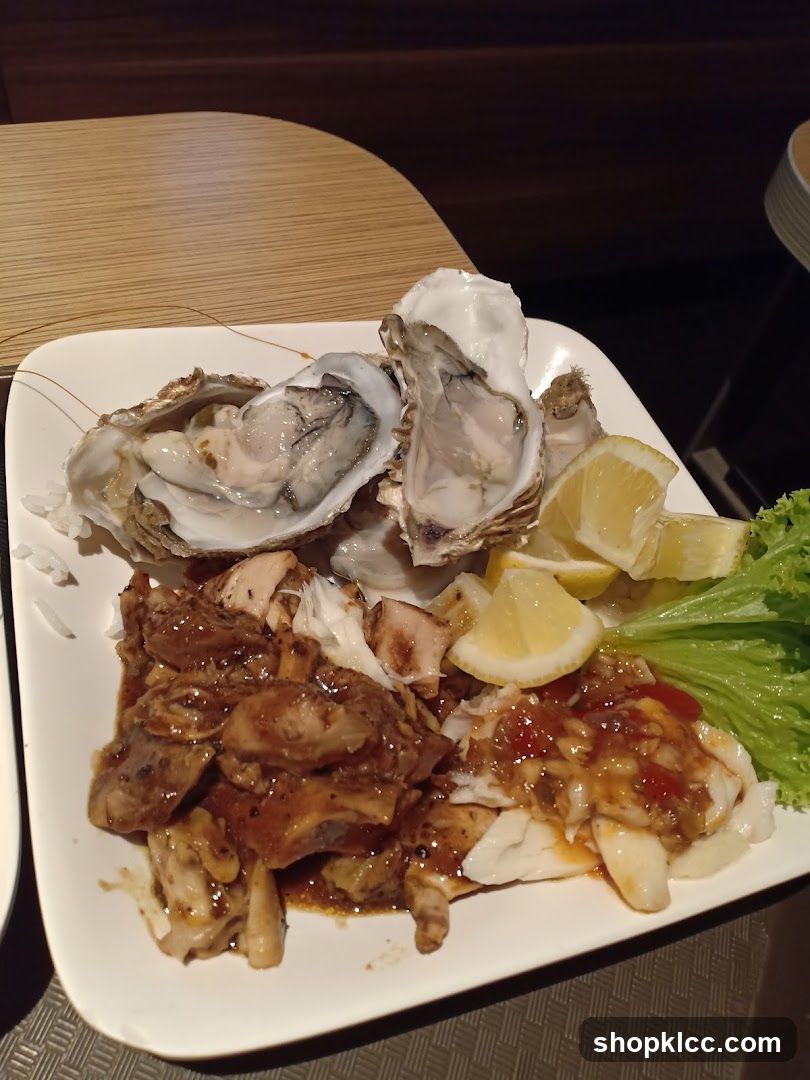 Oysters and Chicken Dish