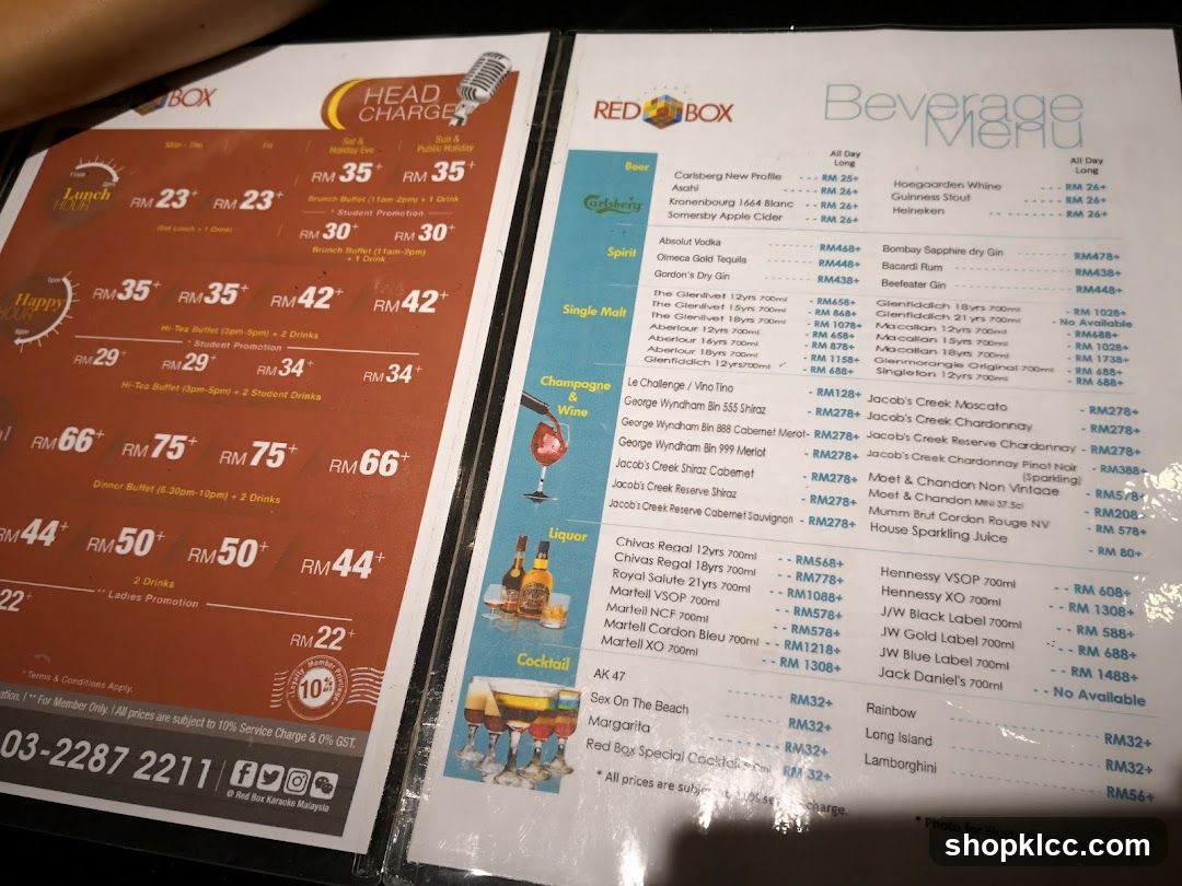 Red Box Beverage Menu
