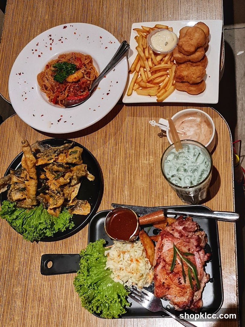 Assortment of Dishes on a Wooden Table
