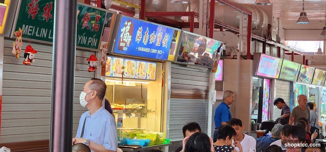Food stalls in a market
