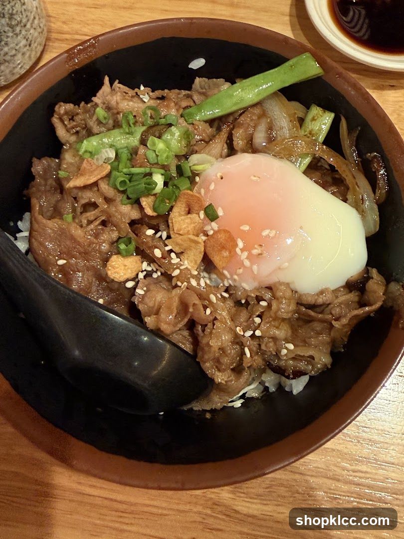 Beef bowl with egg