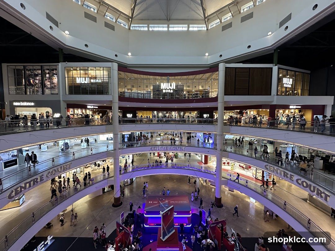 Interior of a multi-level shopping mall