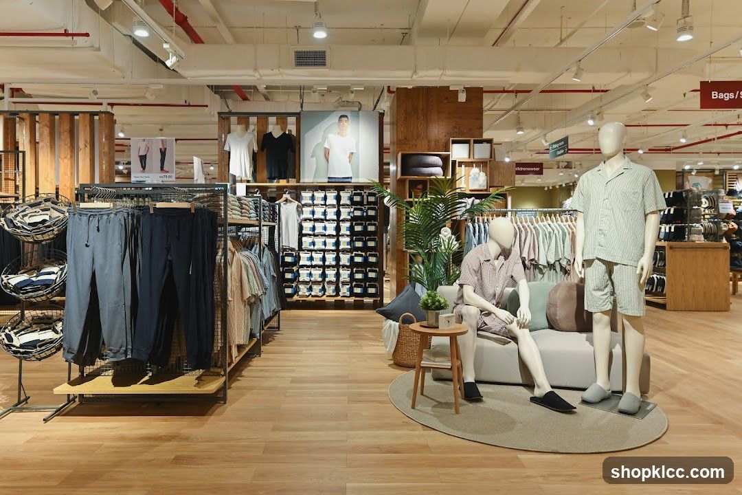 Clothing store interior with mannequins