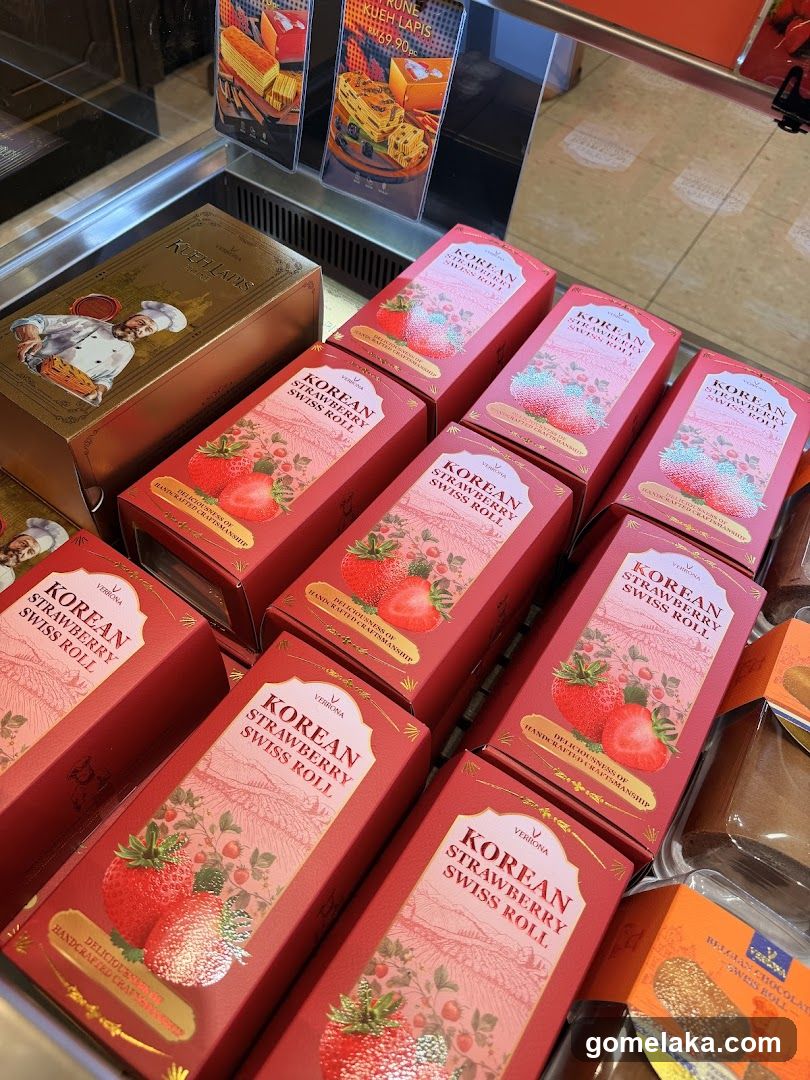 Korean Strawberry Swiss Roll Display