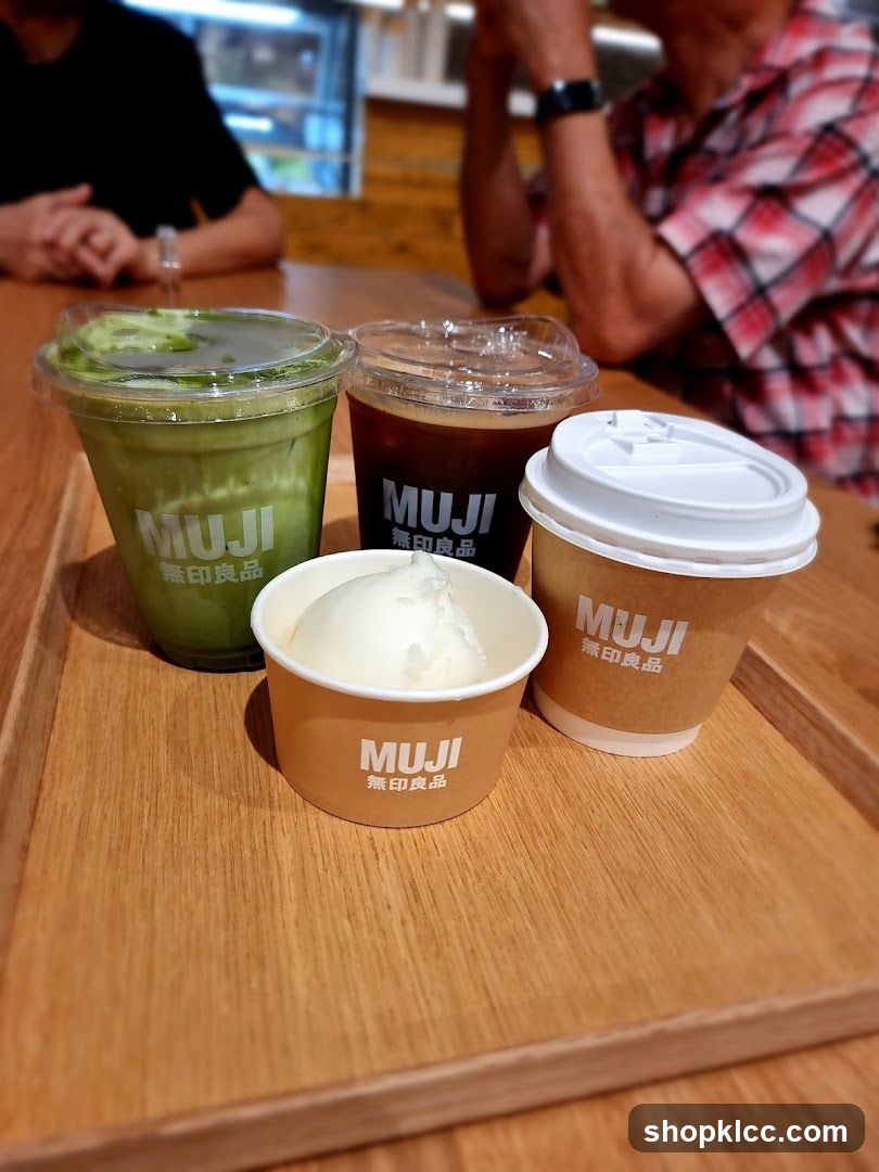 MUJI drinks and ice cream