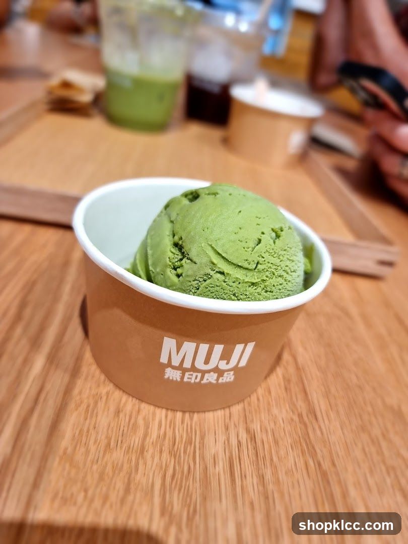 Matcha Ice Cream in MUJI Cup