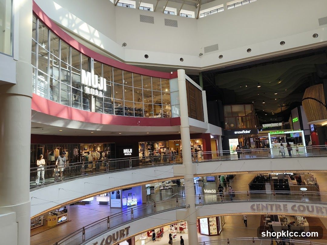 Interior of a multi-level shopping mall