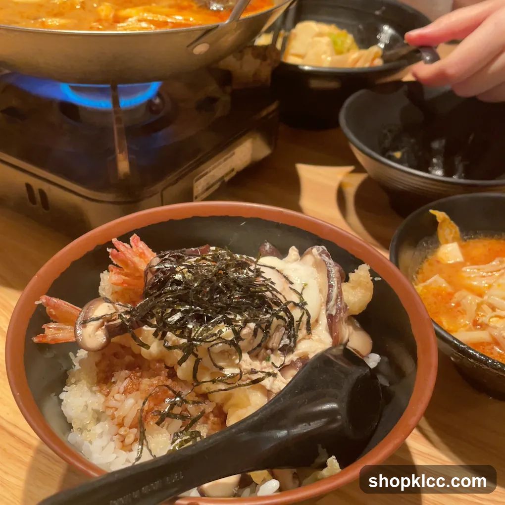 Donburi with Tempura and Soup