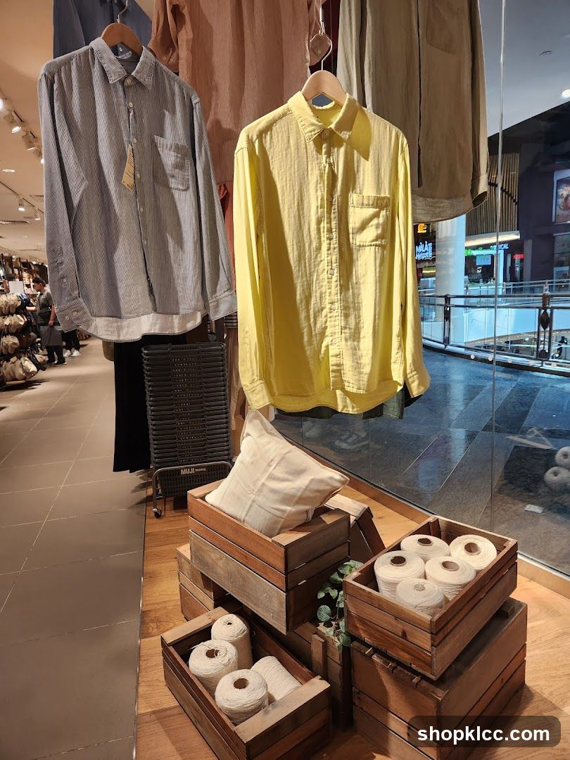 Store Display with Shirts and Yarn