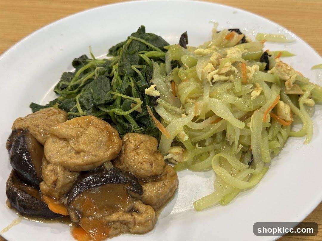 Plate of Stir-fried Vegetables and Tofu with Mushrooms