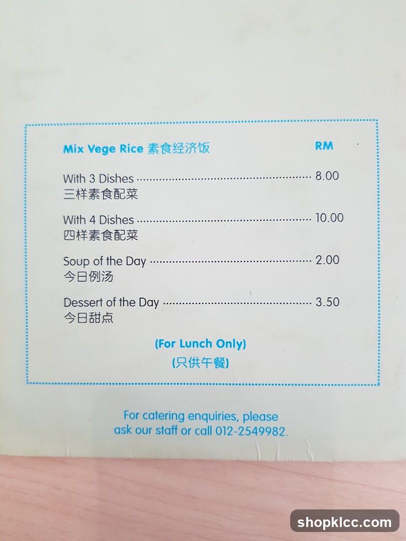 Mix Vege Rice Menu