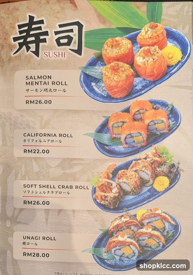 Sushi Menu