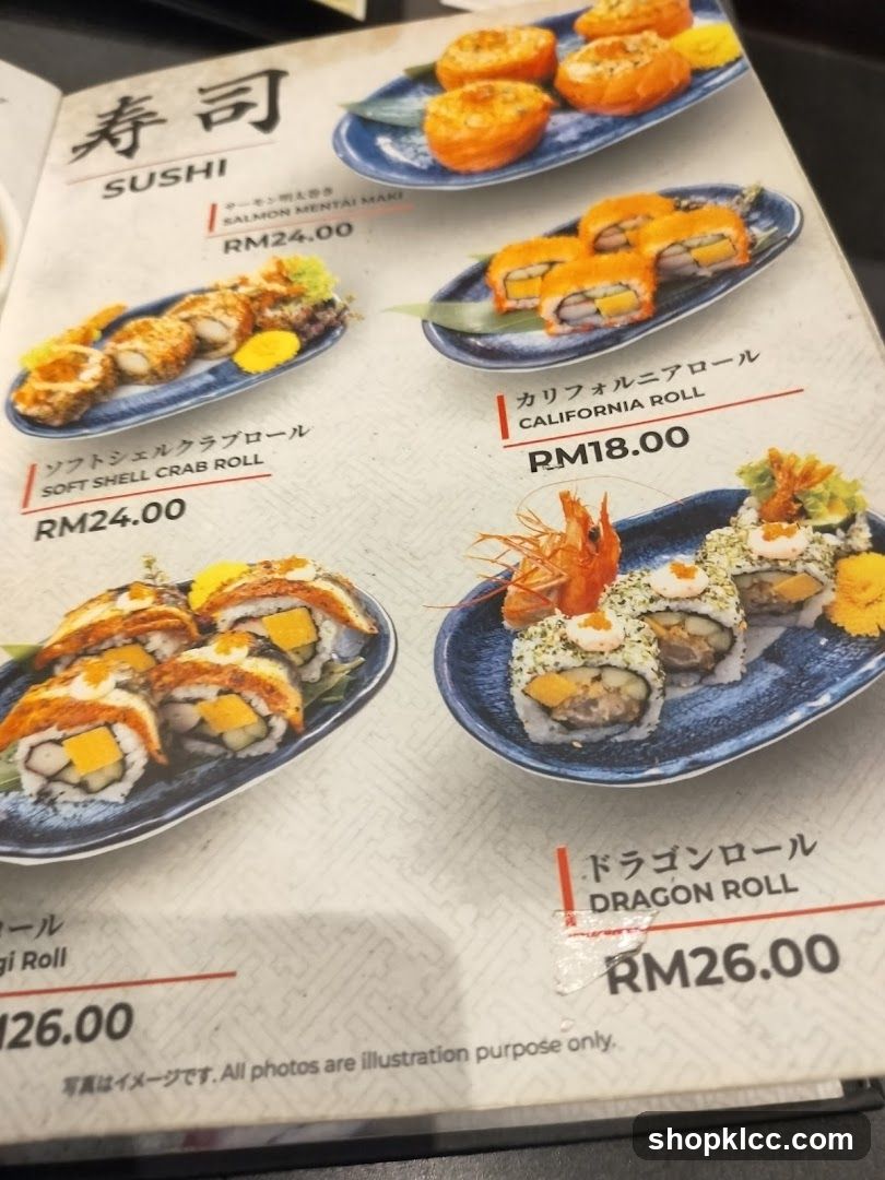 Sushi Menu