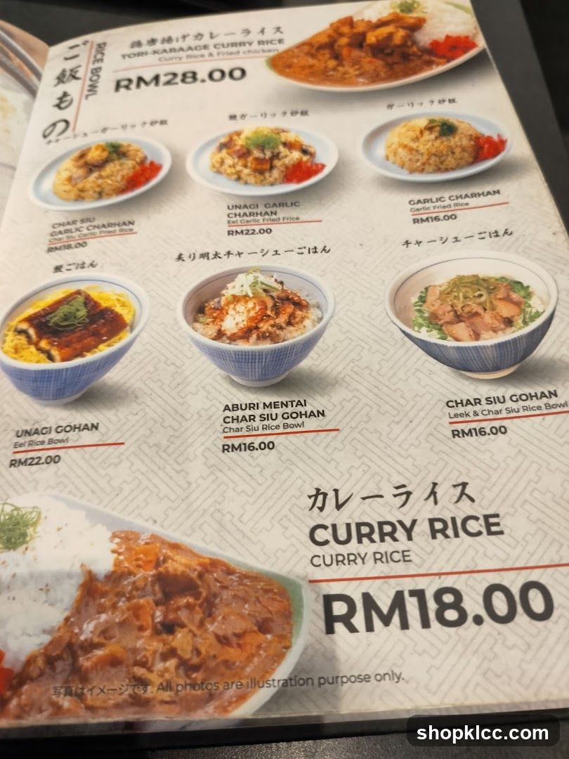 Rice Bowl Menu