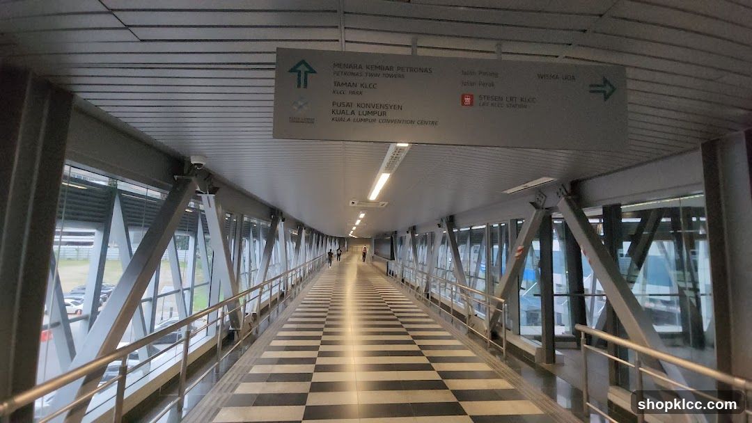 Indoor Pedestrian Walkway with Signage