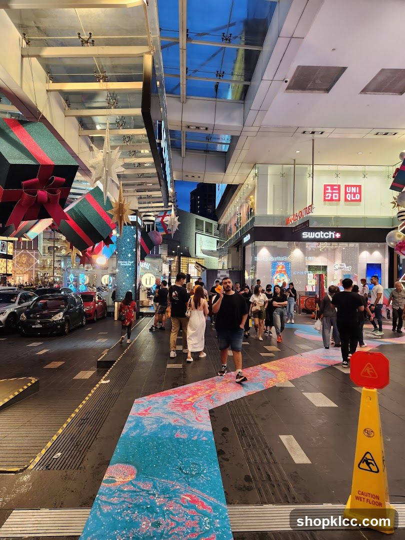 Street scene with shops and people