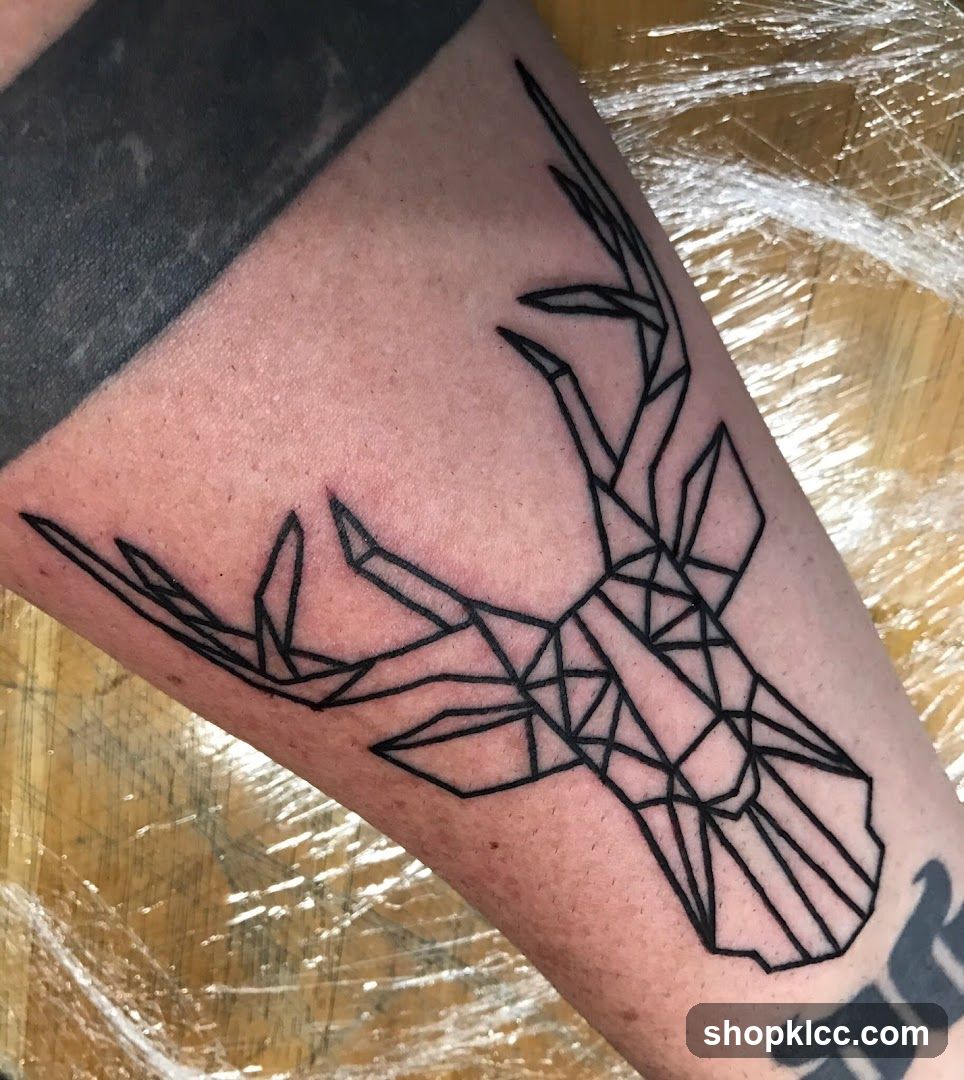 Geometric Deer Tattoo
