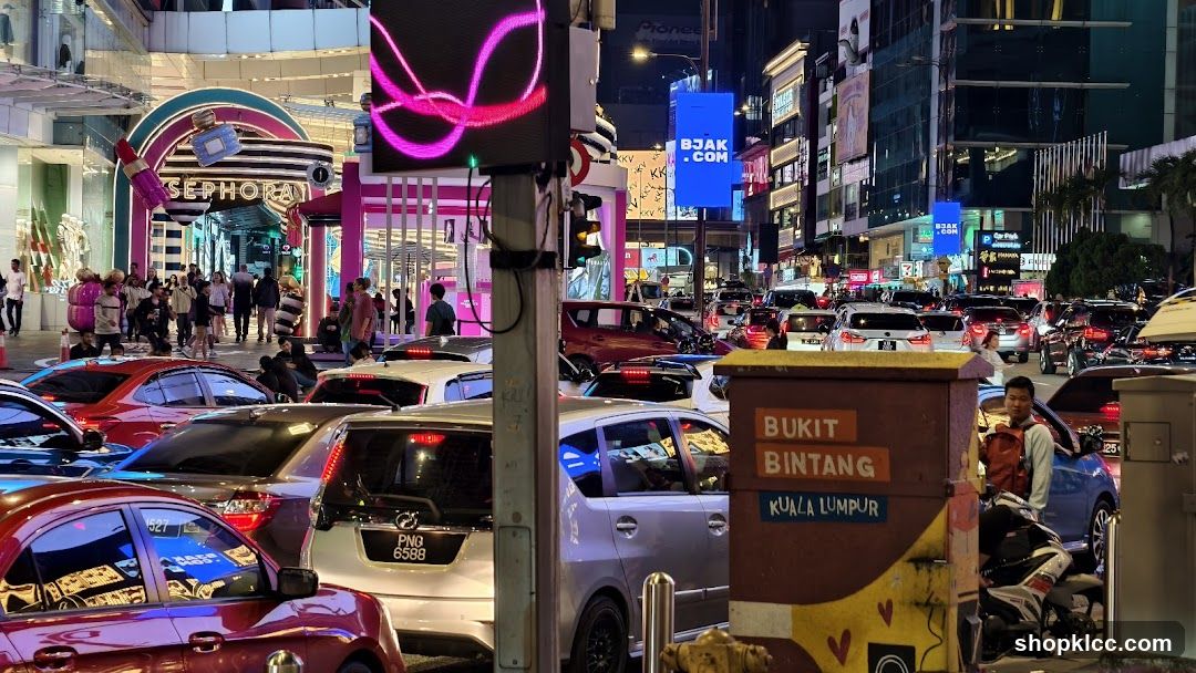 Busy City Street at Night