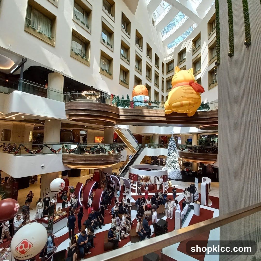 Atrium decorated for Christmas