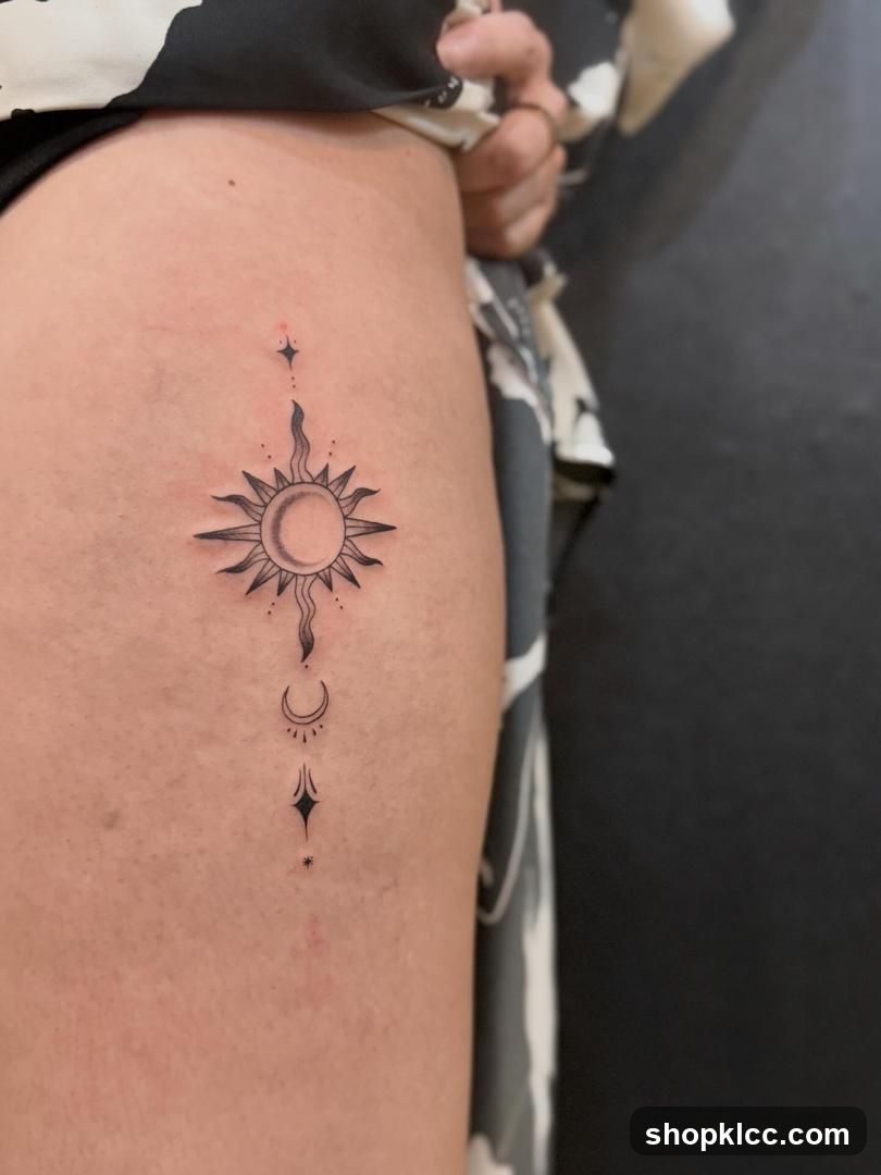 Sun, Moon, and Stars Tattoo