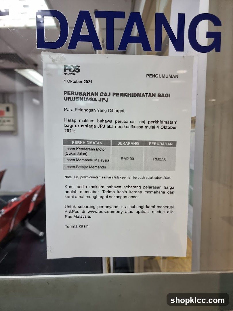 POS Malaysia Announcement