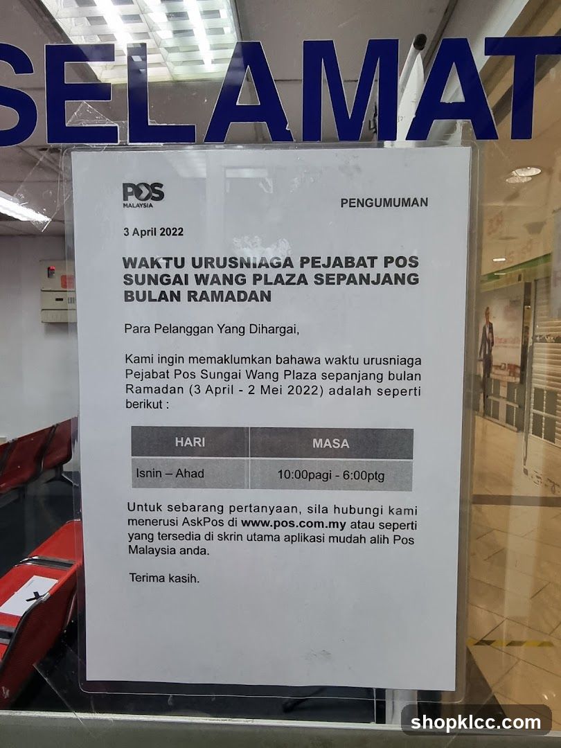 Ramadan Operating Hours Notice