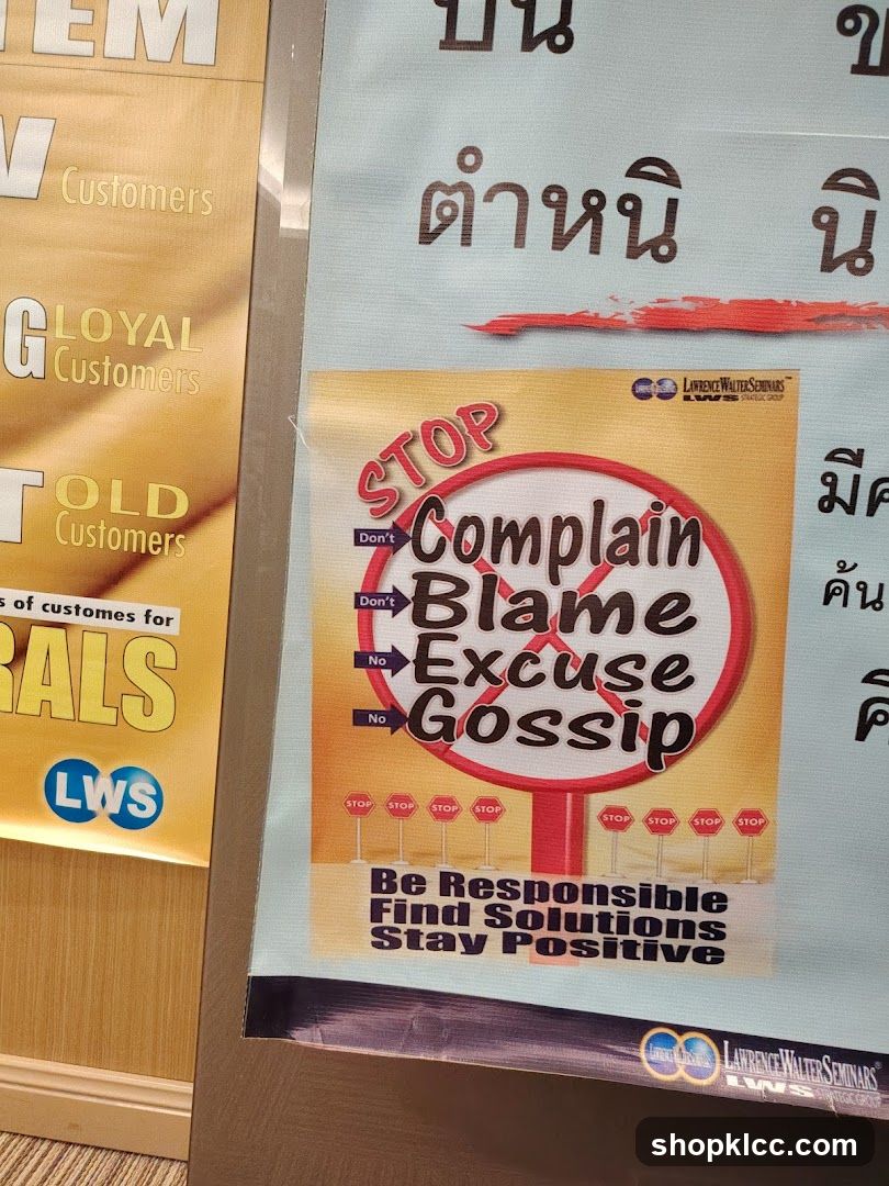 Stop Complain, Blame, Excuse, Gossip Poster