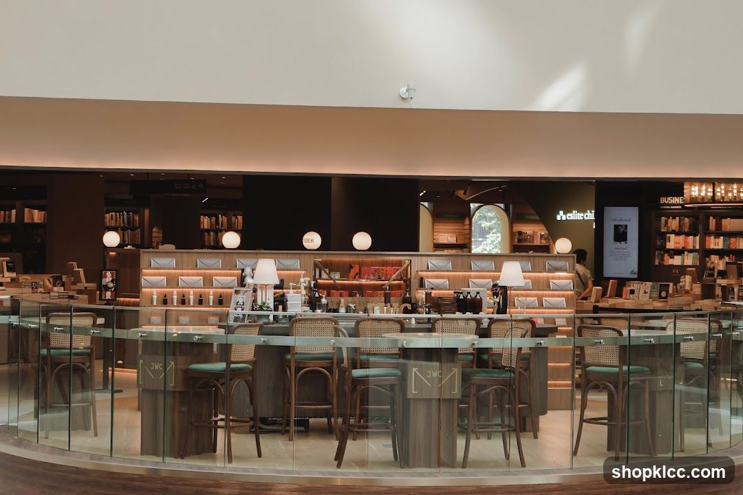 Interior of a bookstore cafe