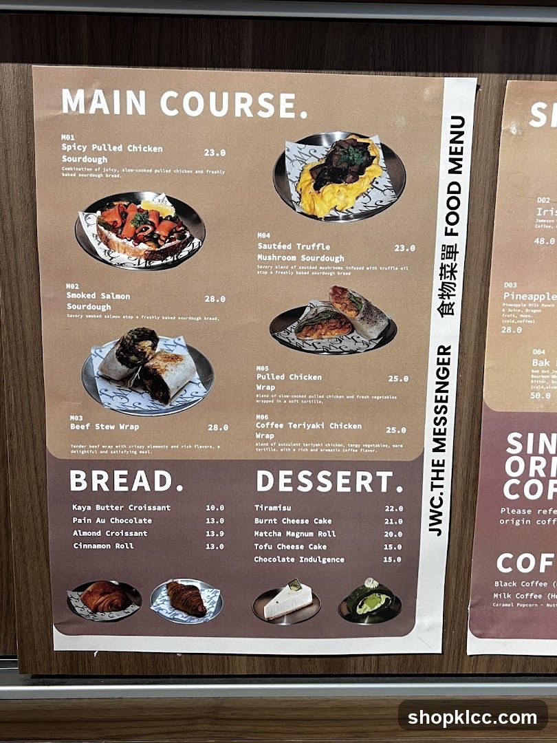 JWC.THE MESSENGER FOOD MENU