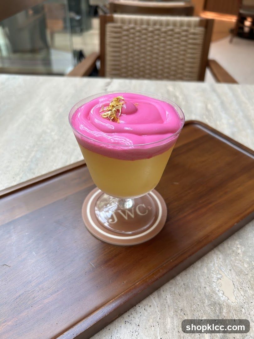 Dessert Drink with Pink Foam