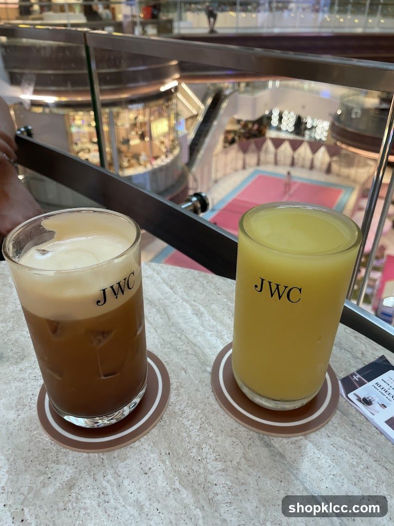 Two drinks on a table