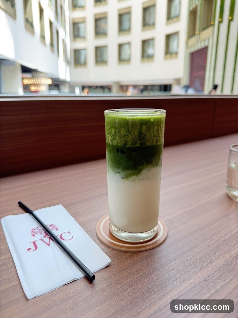 Matcha Latte with Napkin