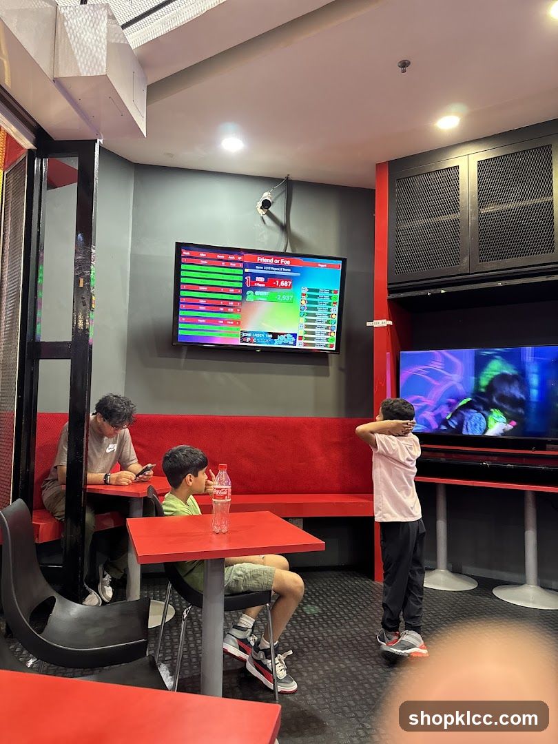 Gaming center with scoreboards