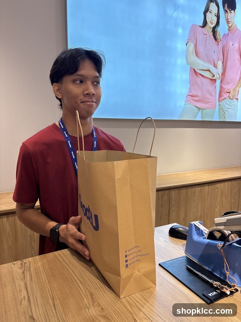 Salesperson with Shopping Bag
