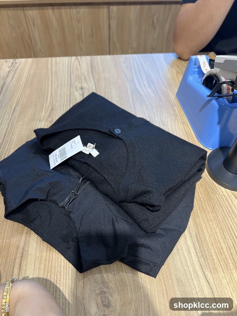 Folded Black Clothing Items