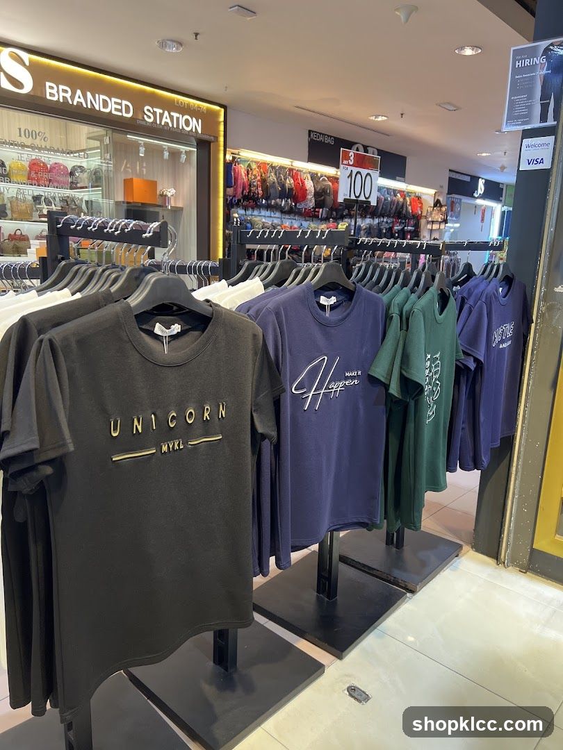 T-shirts on display