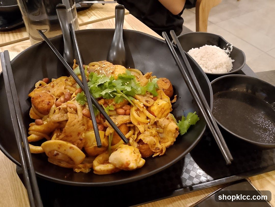 Spicy Noodle Dish with Rice